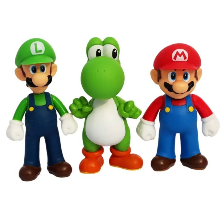 Figura De Acción Super Mario Bros 10-14CM PVC Muñecos Modelo Set Luigi Yoshi Donkey Kong Set De Mycena Para Regalos De Cumpleaños Para Niños - 1