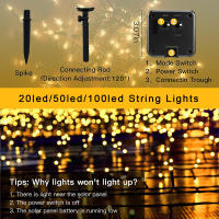 Luces LED Solares Para Jardín Y Fiesta Navideña Cadena De Luces De Hadas Impermeables 8 Modos 12M Decoración De Año Nuevo - details 3