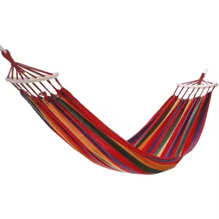 Hamaca de camping de gran capacidad: lona duradera con viga antivuelco y correas de metal para uso en exteriores. - 1
