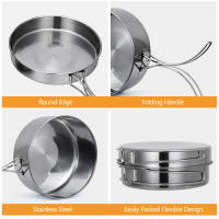 Juego De Cocina Para Camping Y Senderismo En Acero Inoxidable Resistente Al Agua Plegable Con Soporte Para Fogata Ideal Para Picnics - details 1