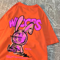 Camiseta De Algodón Rosa Con Diseño De Conejo Para Hombres Y Mujeres Camiseta Suelta De Estilo Vintage Anime Cuello Redondo Casual - details 22