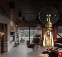 Lámpara De Pared Industrial Vintage En Hierro LED Para Dormitorio Sala De Estar Café Iluminación Interior Decorativa Fijación En Pared E27 - details 4