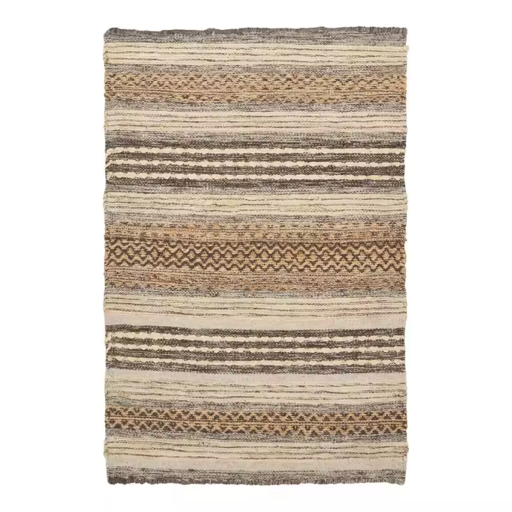 Alfombra Rectangular Morena, Yute, Marrón, 60x90x1 cm - 1