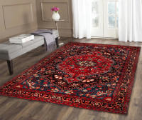 Alfombra Oriental Medallón Roja Moderna Retro Para Sala De Estar Dormitorio Comedor Material Poliéster Mecánica Lavable - details 1