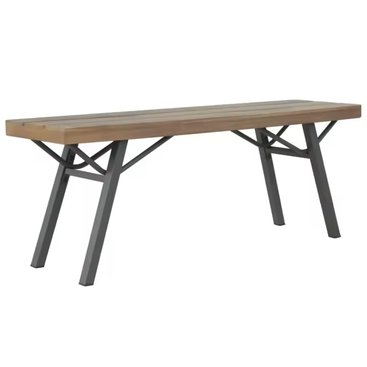 vidaXL Banco de jardín de madera maciza de acacia 120 cm - 1