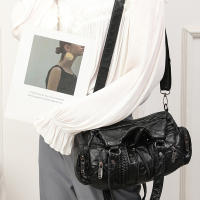 Bolso De Hombro Vintage Yogodlns Para Mujer En Cuero PU Suave Gran Capacidad Bolso De Mano Moda Con Manija De Color Stitching - details 3