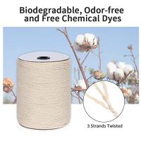 Hilo De Algodón Para Macramé 3mm X 300m Hecho De Algodón 100% Tejido En Trenzas Para Colgar Plantas Y Artesanías Cordón De Lana Para Tejer Y Costura - details 0