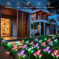 Luz Solar LED Para Camino De Flores Lirio Luz De Valla Exterior Impermeable Cambio De Color Para Jardín Patio Decoración Moderna - details 10