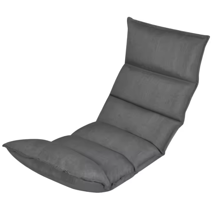 vidaXL Tumbona de suelo plegable de tela gris - 1