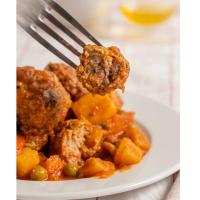 Cazuelita de Albóndigas a la Jardinera 415g - Sabroso Plato Preparado enlatado - Marca Abricome- regalo cazuelita de barro - details 1