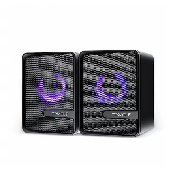 Altavoces para computadora con calidad de sonido Estéreo-A, rejilla metálica para mayor durabilidad y claridad. - 1