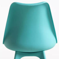 ORION91 Silla BOREAL Asiento Acolchado Piel Sintética y Patas Color Aguamarina 48x43x82cm Comedor Oficina Salón Teletrabajo Cocina - SpazioLuzio - details 0