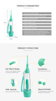 Irrigador Oral Portátil Dental Flosser Para Limpieza De Dientes Máquina De Lavar La Boca Con Boquilla Noxima Para Adultos - details 1