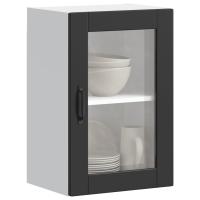 vidaXL Armario de pared para cocina puerta cristal Porto en color Roble ahumado/Roble Sonoma/Negro y más | almacenamiento funcional diseño moderno para baño dormitorio sala - details 2