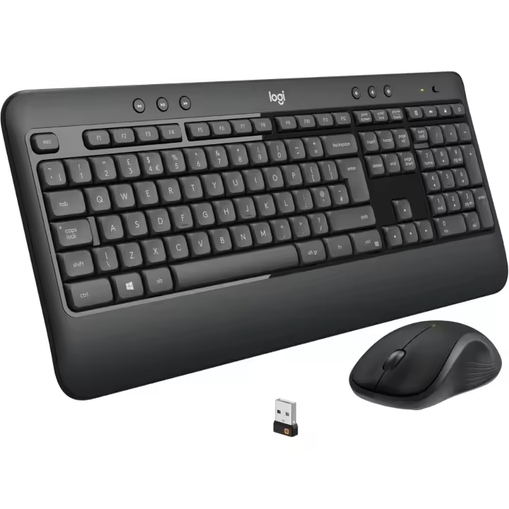 Logitech MK540 Advanced Combo Teclado y Ratón Inalámbrico para Windows, Receptor USB unificador de 2,4 GHz, Botones Multimedia, Batería de 3 años de duración, PC, Portátil, QWERTY Español - Negro - 1