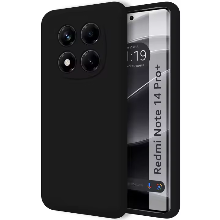 Tumundosmartphone Funda Silicona Líquida Ultra Suave para Xiaomi Redmi Note 14 Pro+ Plus 5G color Negra - 1