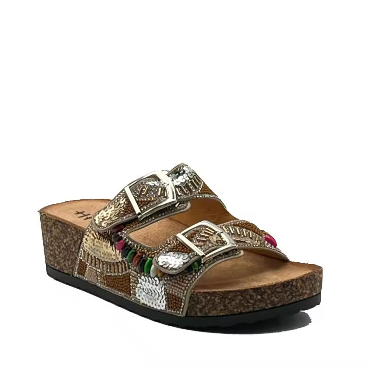 JZ Hermanos Sandalias con estampado de bisutería para mujer - 1