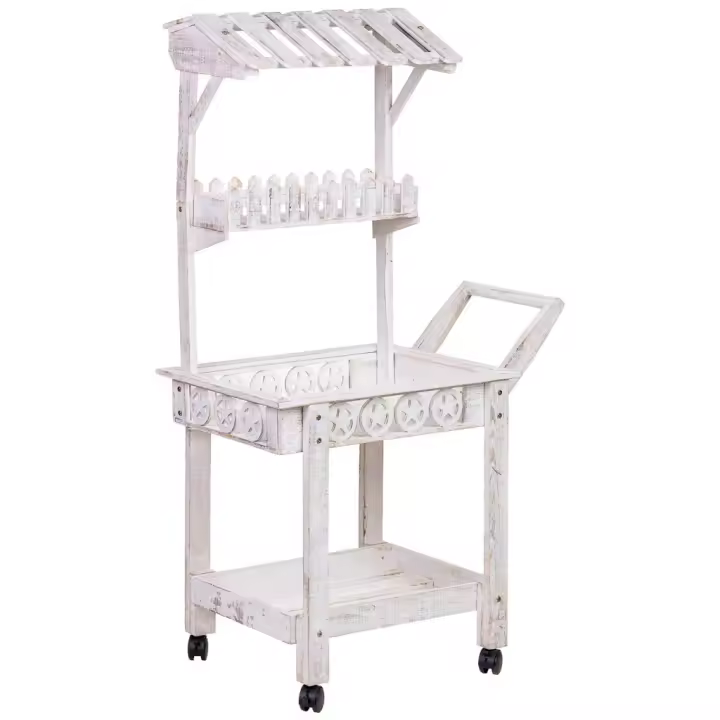 Carro expositor-estantería de madera 80x45x140h cm - 1