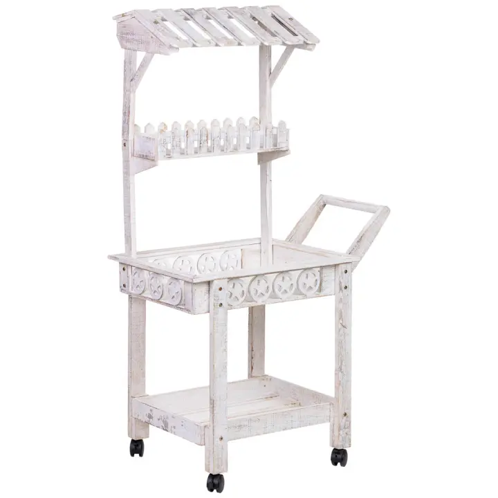 Carro expositor-estantería de madera 80x45x140h cm - 1