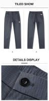 Pantalones Clásicos Para Hombre Verano 2024 Gris Azul Negro Moda Casual Comodidad Talla Media Cierre De Cremallera Estilo Recto - details 21