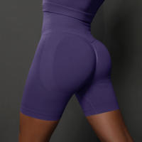 Shorts De Yoga Para Mujer Deporte Cortas De Cintura Alta Sin Costuras Para Gimnasio Y Ciclismo Elevador De Glúteos Fitness - details 22