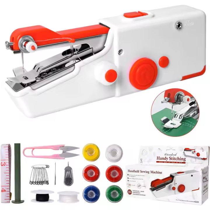 Máquina de Coser de mano, mini máquina de Coser Eléctrica portátil para adultos princites, fácil de usar y puntada rápida, adecuada para Ropa, Telas, Cortinas, Viajes en casa - 1