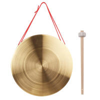Gong De Mano 22/30cm En Latón Para Cifra De Ópera Con Martillo Redondo De Juguete Instrumento De Percusión - details 3