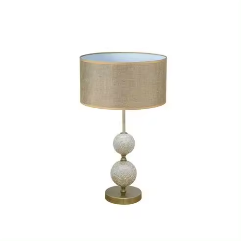 FABRILAMP Lámpara de Mesa Sobremesa Salaria 1xe27 Cuero Pantalla Marron 35d - Diseño Elegante - 1