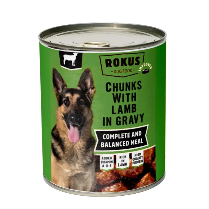 Rokus Cordero 1200gr,  Comida húmeda para Perro en Lata, Cordero en Salsa Comida húmeda para perros - 1