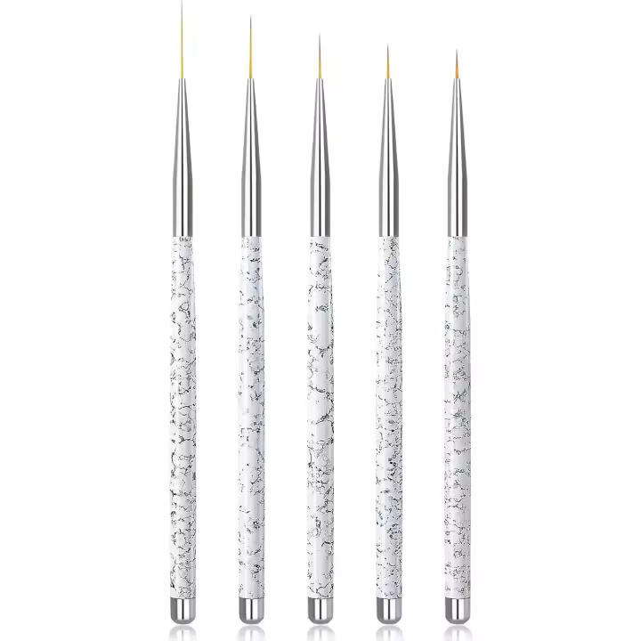 Pinceles para decoración de uñas, 5 pinceles para detalles, pinceles delineadores, pinceles para pintar diseños de uñas para uso profesional y de bricolaje. - 1