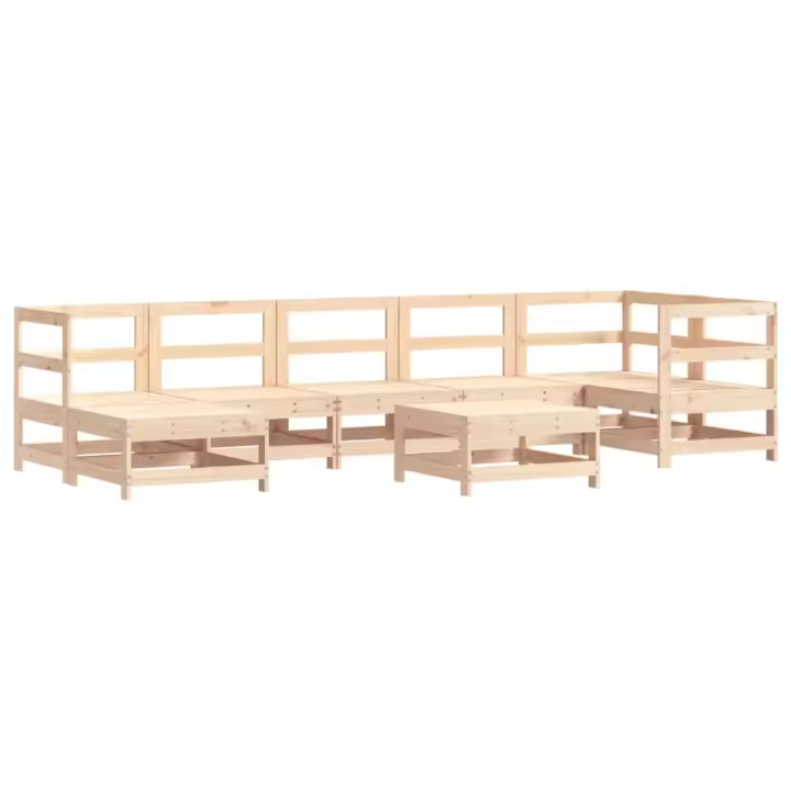 vidaXL Juego de muebles de jardín 8 piezas madera maciza de pino - 1