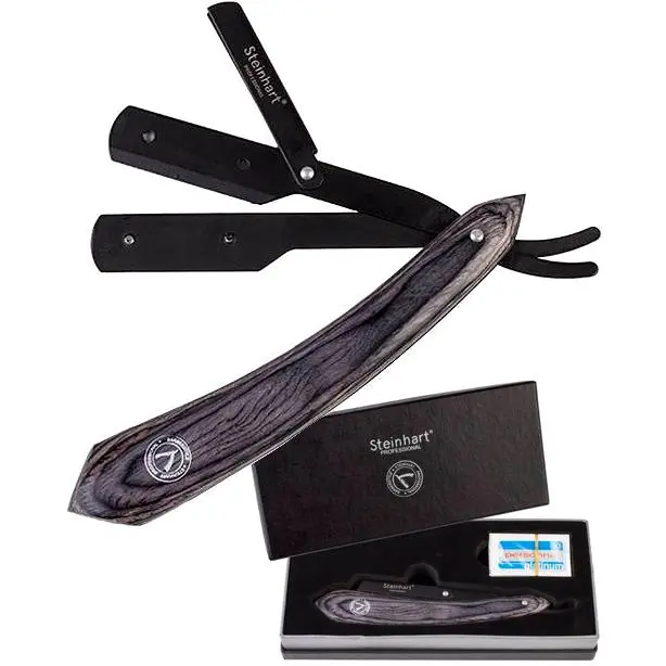 Navaja de Afeitar Profesional Steinhart con Mango de Madera y Regalo de Cuchillas - 1