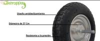 Rueda Neumática para Carretilla Keroppa - Eje 27 Cm - Caucho - Diámetro 37 Cm - Resistente - details 1