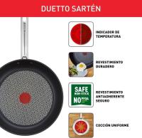 Duetto - Juego de Sartenes de 20/24/28 cm, Apto inducción, antiadherente, revestithiento Titanium, Thermo-signal, sin PFOA, Apto lavavajillas y Horno, inoxidable Maple - details 3