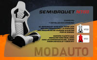 MODAUTO Semibaquet S.E Cuero ,Adaptable para Coches,Ríeles Incluidos,para Coche y Simulador de Conducción - details 1