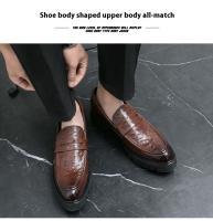 Zapatos Casuales De Cuero Para Hombres 2024 Nuevos Con Suela Gruesa Estilo Negocios Slip-On Loafers Moda Británica Zapatos Adultos No Impermeables Transpirables Talla Verdadera - details 15