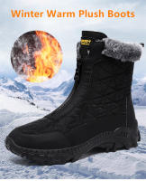 Botas De Invierno Impermeables Para Hombre Con Peluche Caliente Antideslizantes Altas Botas De Camuflaje Para Exteriores Y Senderismo - details 1