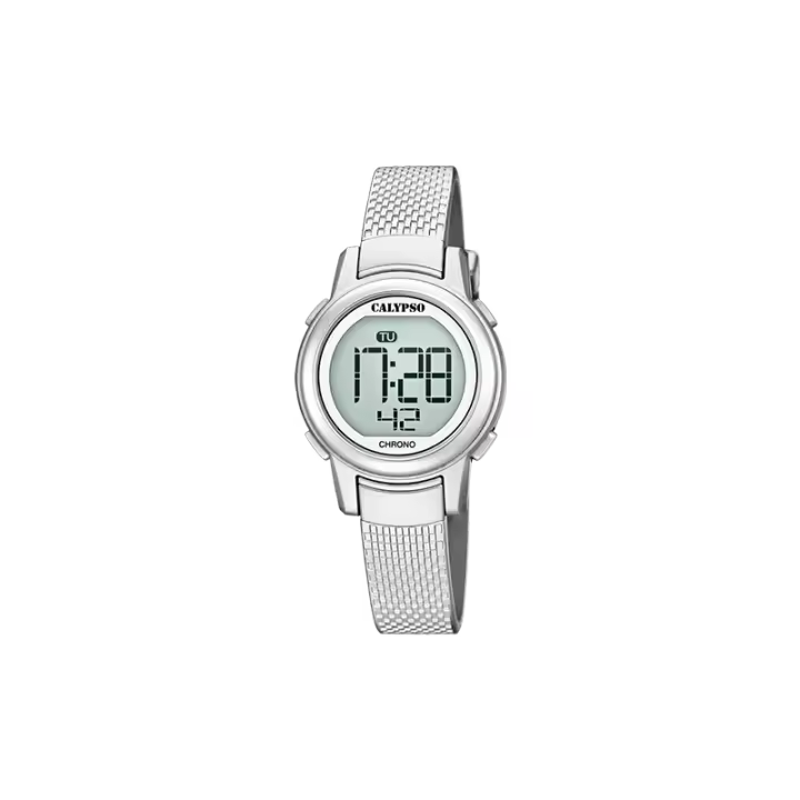 Reloj Digital Calypso Mujer K5736/1 con Alarma, Fecha, Luz y Cronómetro en Goma Gris - 1