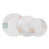 MAXHOME-Vajilla redonda 12 piezas veronique md,    ○ Plato para Postre x 4 (Ø 19 cm)    ○ Plato Llano x 4 (Ø 24 cm)    ○ Plato Hondo x 4 (Ø 21,5 cm) - details 0