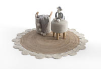 Alfombra Yute Infantil Redonda Blanca Ø90cm - Linea Paralela: Cálida y Ecológica para Habitaciones y Dormitorios Infantiles - details 1