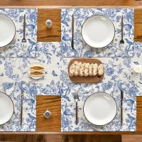 1/4PCS Artoid Mode Tapetes De Mesa De Flores De Hydrangea Y Ramas Estilo Chino Moderno Para Decoración De Comedor Y Cocina Fiesta - details 3