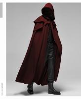 Cayado Medieval Para Hombres Y Mujeres Capa Con Capucha Gótica NegraFantasía Vikinga Traje De Cosplay Para Halloween - details 2