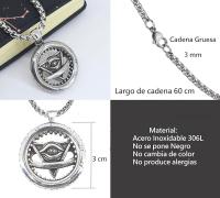 Collar Grueso Hombre Cadena grande Acero inoxidable Cadena Celta Gruesa Vintage colgante Cruz simbolo Nórdico Joya60 cm - details 1