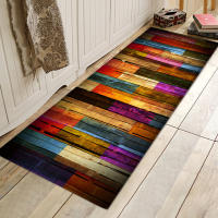 Carpetas Antideslizantes Coloridas Para Baño Y Cocina Alfombra De Piso Absorbente De Agua Con Patrón De Madera Para Pasillo Y Puerta - details 5