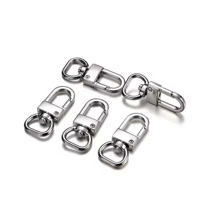 4Pcs Hebjes De Ganchillo Con Giradiscos Anillos D En Aleación De Metal Para Lanyard Cierre De Bolso Y Anillos De Llaves Herramientas Para La Fabricación De Joyas Y Artesanía - 1