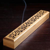 1PCS Contenedor De Incienso De Bambú Natural Con Placa De Descanso Caja De Madera Para Almacenamiento Y Combustión De Incienso - details 3