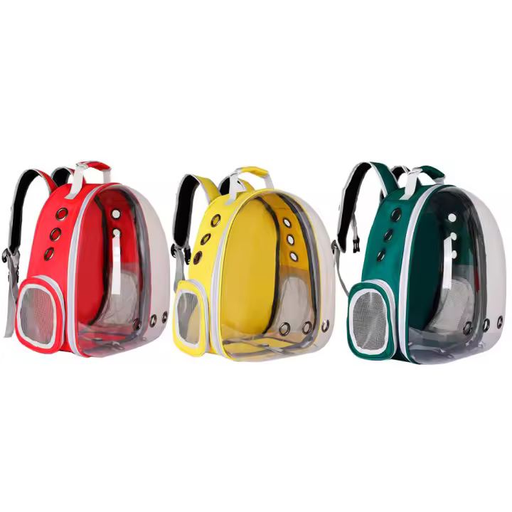 Mochila Transportín para Mascotas, Bolsa de Transporte Ventilada Portátil para Cachorros, Mochila de Viaje para Mascotas, Bolso Transparente para Todo Tipo de Mascotas, Asas Ajustables, Fácil de Transportar - 1