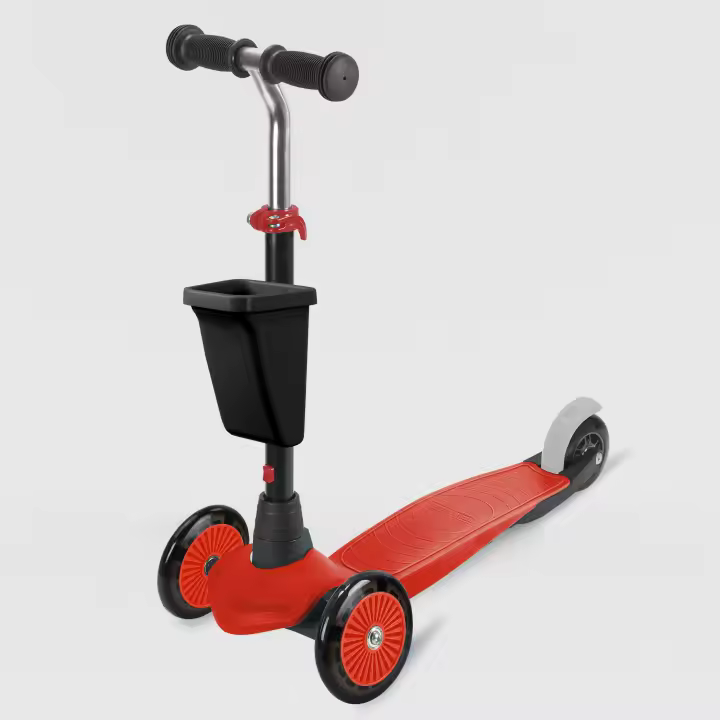 Patinete infantil 3 Ruedas Ryder Choose your color con cesta, Rojo (3073) Scooter 3 ruedas frontales, montaje con un solo click. Ligero, resistente, máxima calidad. +2 años. - 1