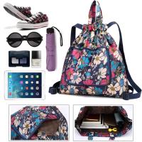 Mochila Plegable Para Mujer Impermeable Y Antirrobo De Gran Capacidad Ultraligera Bolsa De Compras Con Cordón Estilo Deportivo Y Yoga - details 3