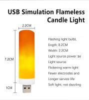 Lámpara De Noche USB LED Con Efecto De Velocidad De Velas Decorativas Luz De Ambiente Inalámbrica Para Decoración De Habitaciones Y Festivales - details 4